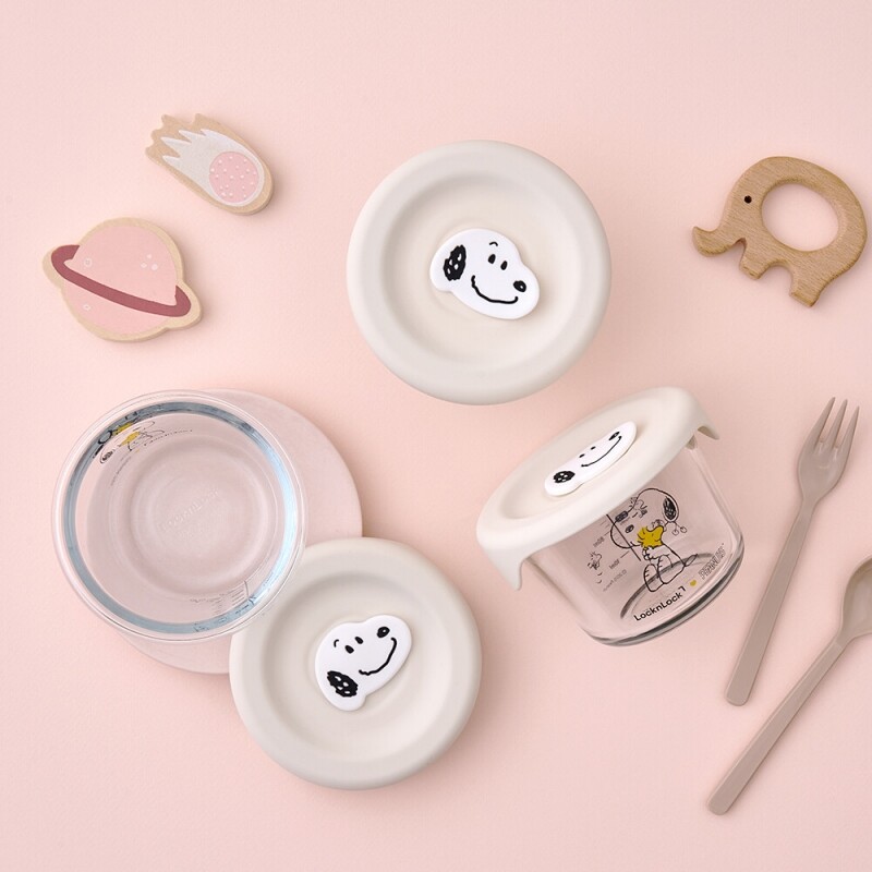 좋은 것을 담다 락앤락,스누피 리틀럽 이유식 실리콘캡 원형 3P