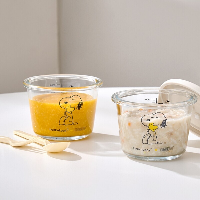 좋은 것을 담다 락앤락,스누피 리틀럽 이유식 실리콘캡 원형 3P