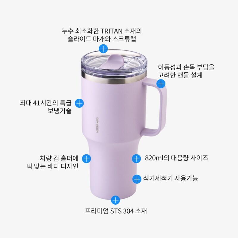 좋은 것을 담다 락앤락,New 메트로 킹 텀블러 820ml