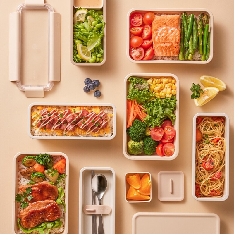 좋은 것을 담다 락앤락,투고 2단 밀폐캡 도시락 가방 세트